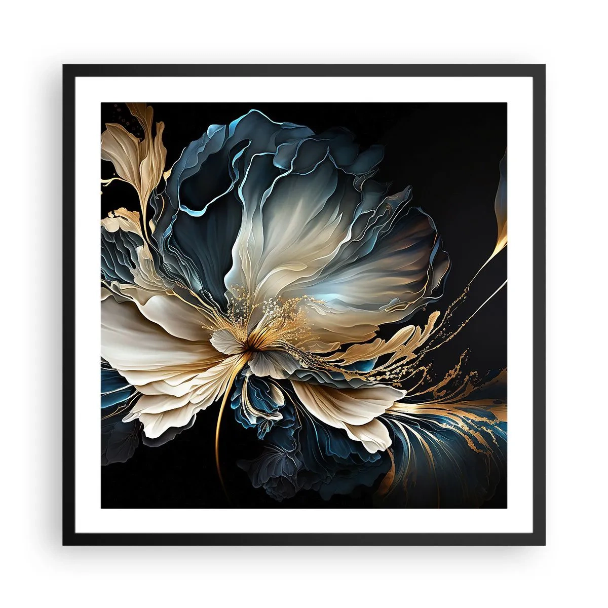 Plakat i sort ramme - Eventyrlig bregneblomst - 60x60 cm