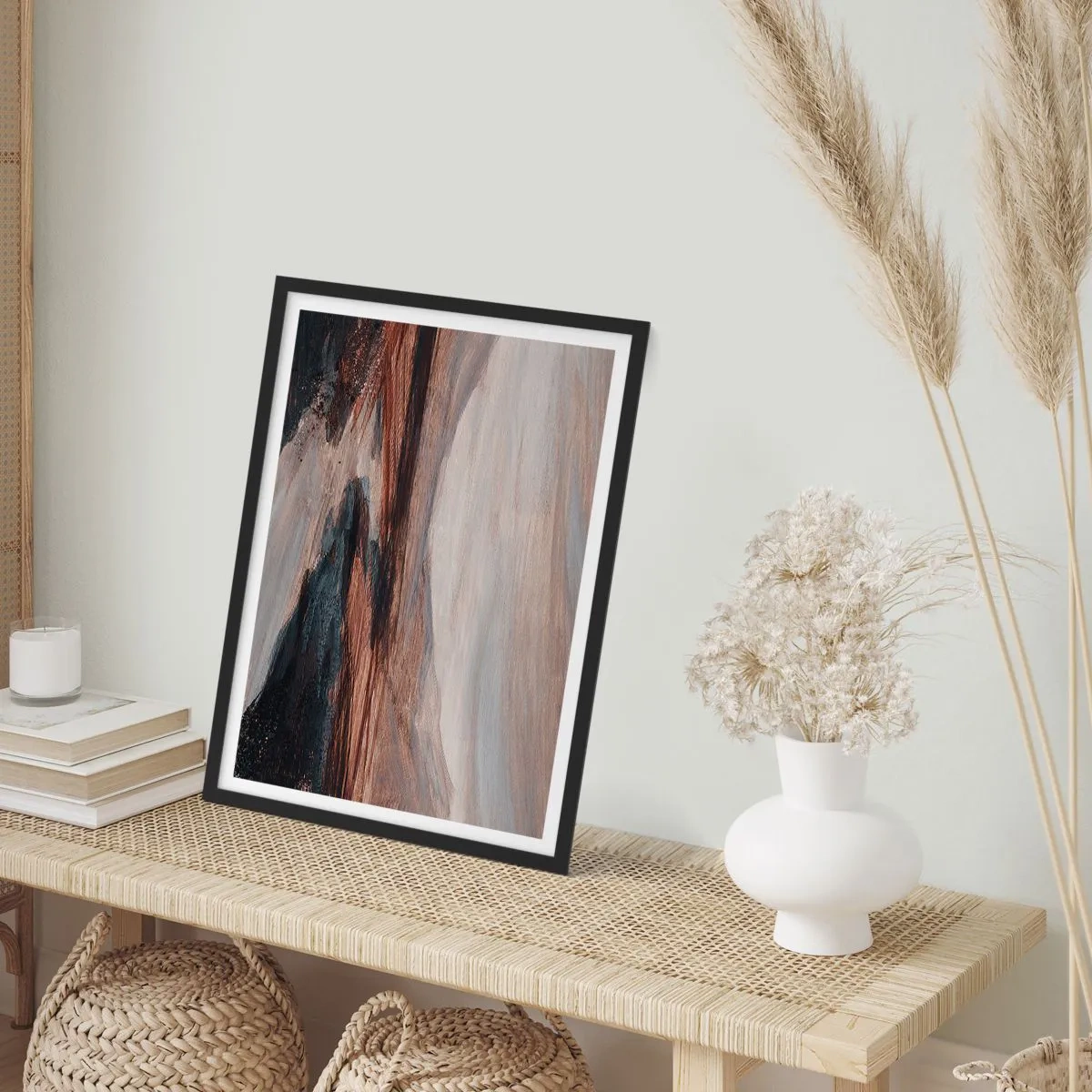 Plakat i sort ramme - Fredfyldt dal - 40x50 cm