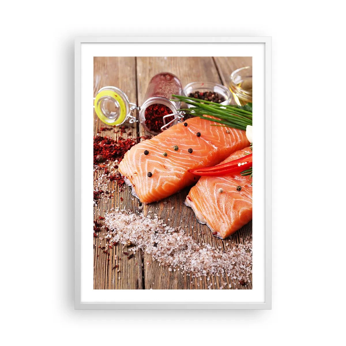 Plakat i hvid ramme - Norske køkken eventyr - 50x70 cm