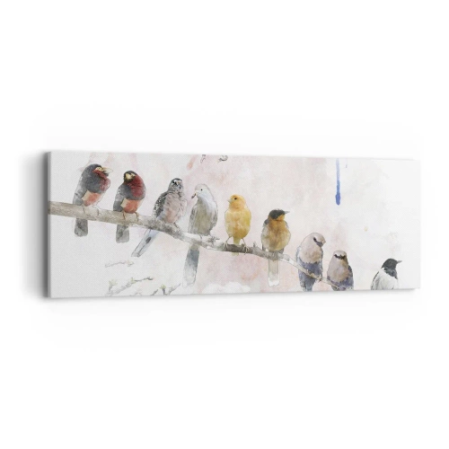 Lærredstryk - Billede på lærred - Møde med vinger - 90x30 cm