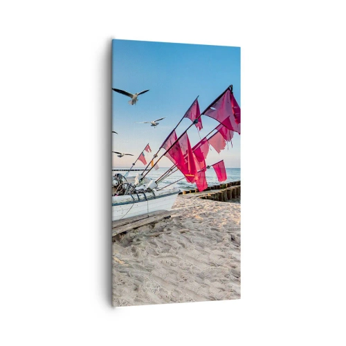 Lærredstryk - Billede på lærred - Et velfortjent hvil - 65x120 cm