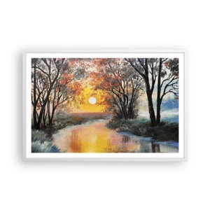 Plakat i hvid ramme - Efterårs atmosfære - 91x61 cm