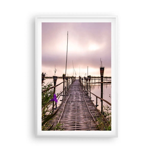 Plakat i hvid ramme - Den stille og rolige atmosfære i Asien - 61x91 cm