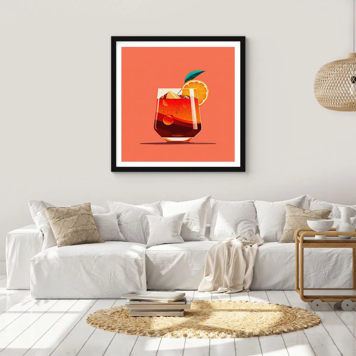 Plakat i sort ramme - Sommerens forfriskning - 50x50 cm