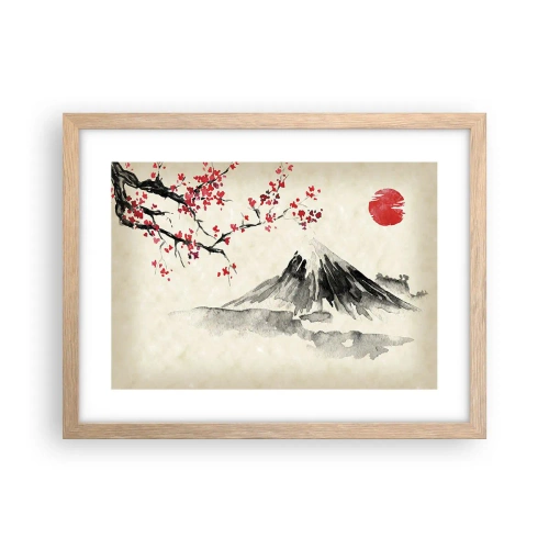 Plakat i ramme af lyst egetræ - Bliv forelsket i Japan - 40x30 cm