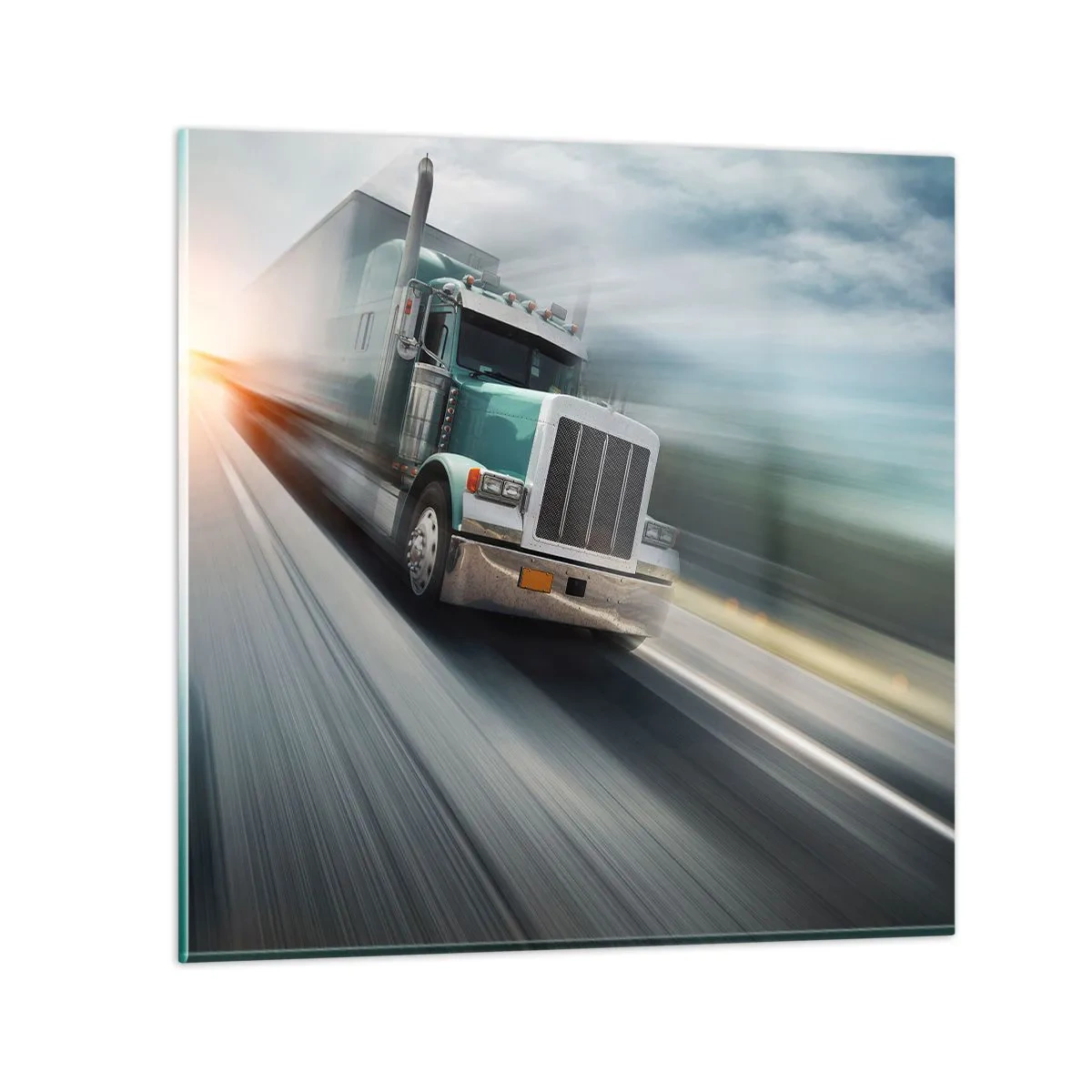 Billede på glas - Amerikansk gigant på vej - 70x70 cm