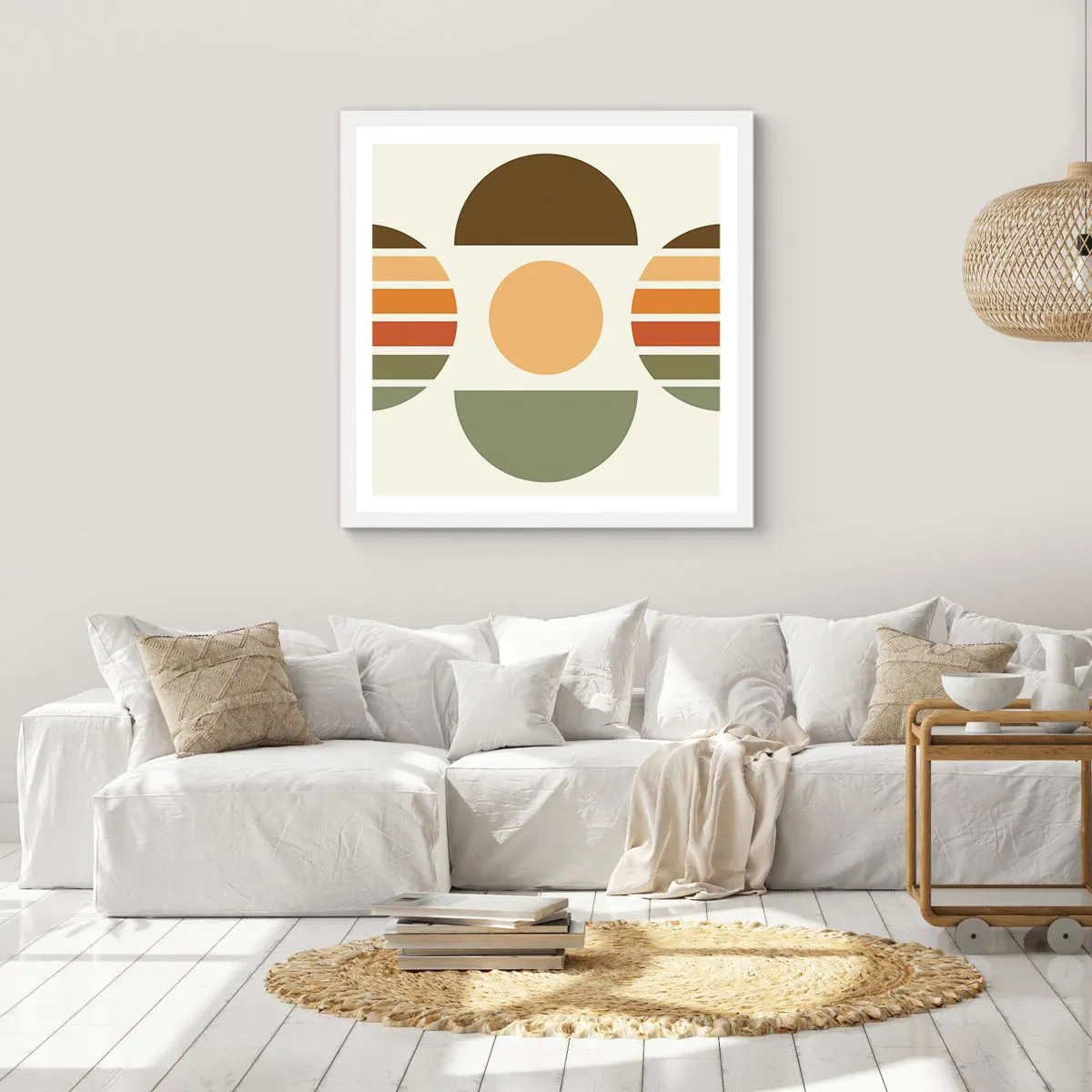 Plakat i hvid ramme - I jordfarver - 40x40 cm
