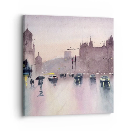 Lærredstryk - Billede på lærred - I en regnfuld tåge - 30x30 cm