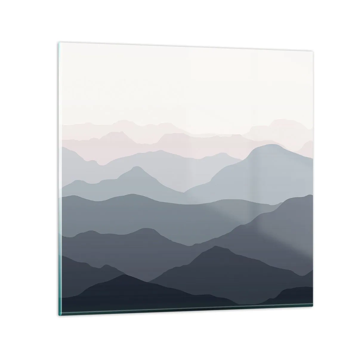 Billede på glas - Bølger af bjerge - 50x50 cm