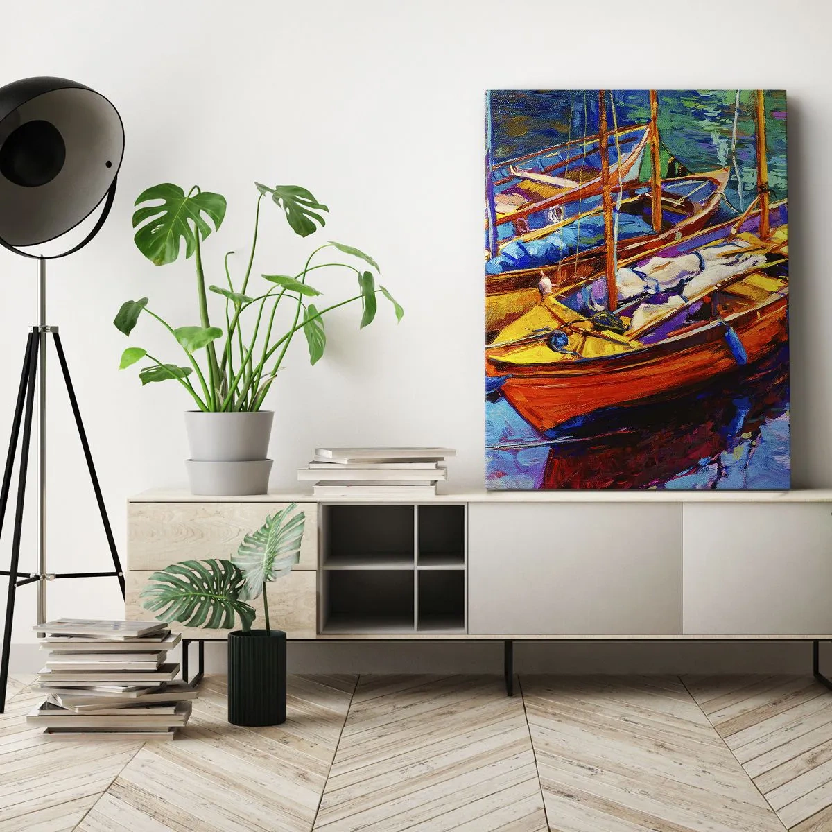 Lærredstryk - Billede på lærred - På vand, der er tykt af farve - 50x70 cm