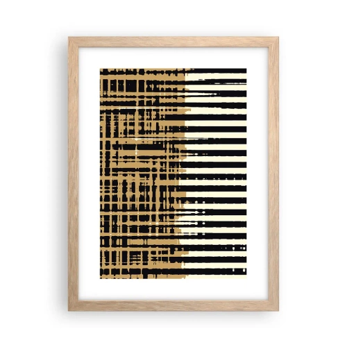 Plakat i ramme af lyst egetræ - Arkitektonisk abstraktion - 30x40 cm