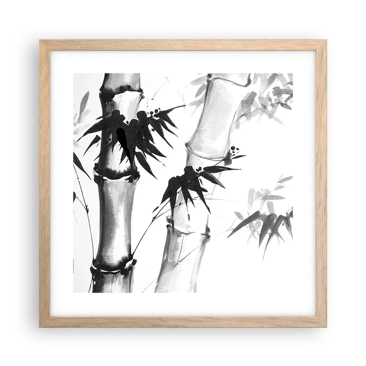 Plakat i ramme af lyst egetræ - Nærbillede af Orienten - 40x40 cm