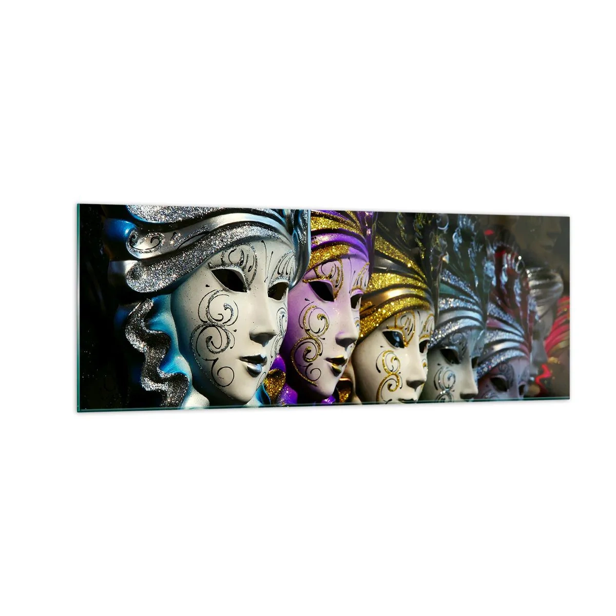 Billede på glas - Mysterium i guld og sølv - 140x50 cm