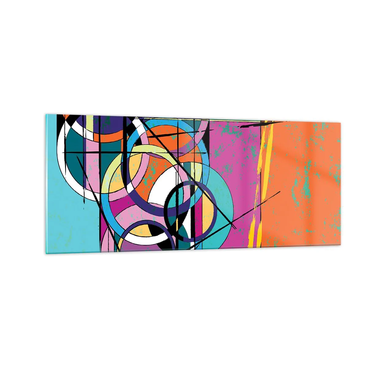Billede på glas - Hjul for hjul - 100x40 cm