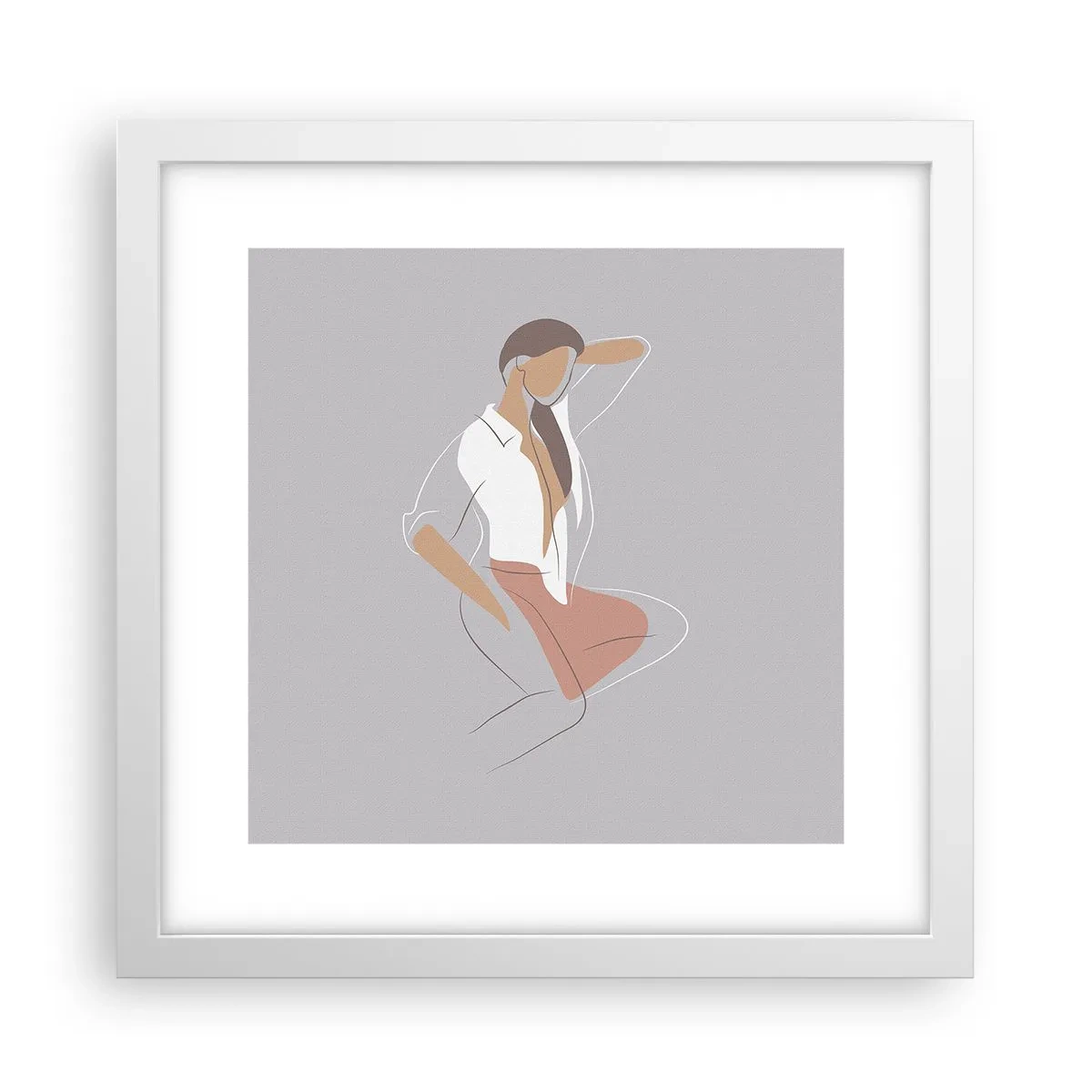 Plakat i hvid ramme - Omrids af nåde - 30x30 cm