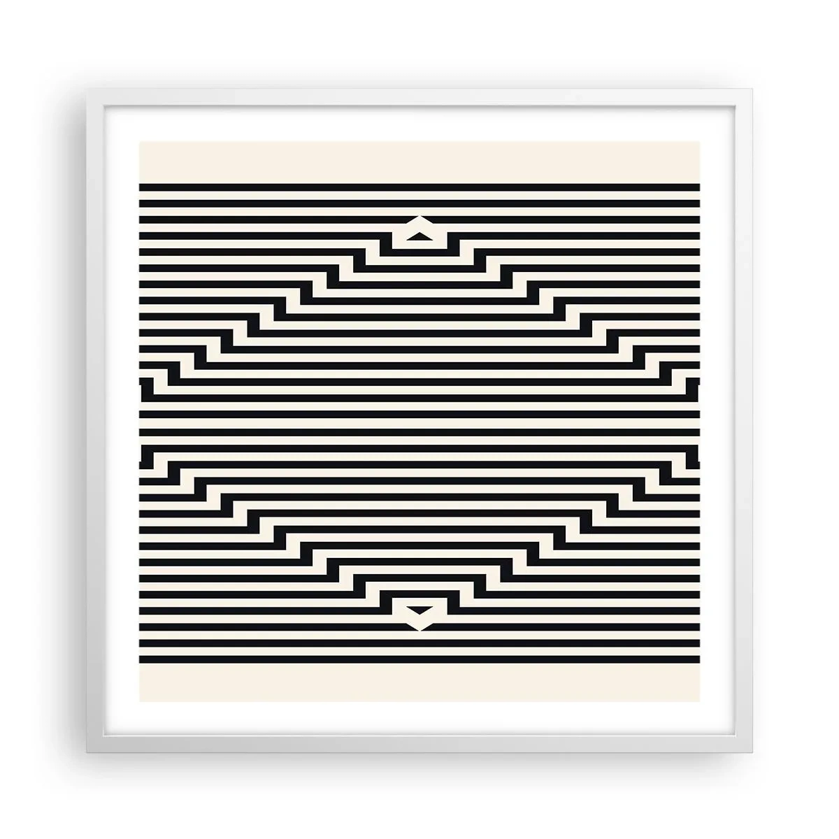 Plakat i hvid ramme - Geometrisk illusion - 60x60 cm