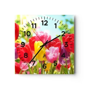 Vægur, Uret - Det er os, maj måneds farver! - 40x40 cm