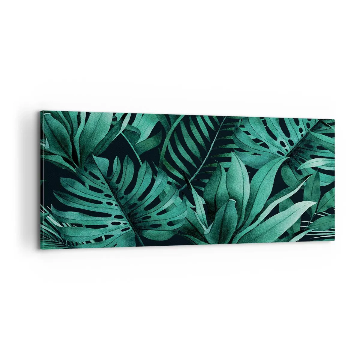Lærredstryk - Billede på lærred - Dyb tropisk grøn - 100x40 cm