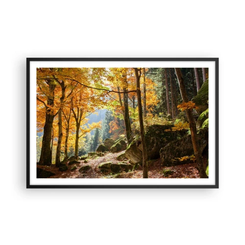 Plakat i sort ramme - Tid til at slappe af - 91x61 cm