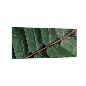 Billede på glas - I en grøn rytme - 120x50 cm