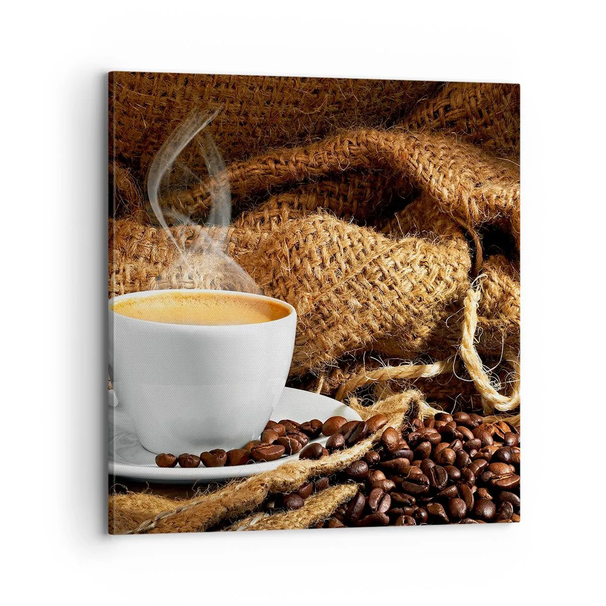 Lærredstryk - Billede på lærred - Duften af mokka og honningvæskens tæthed - 70x70 cm