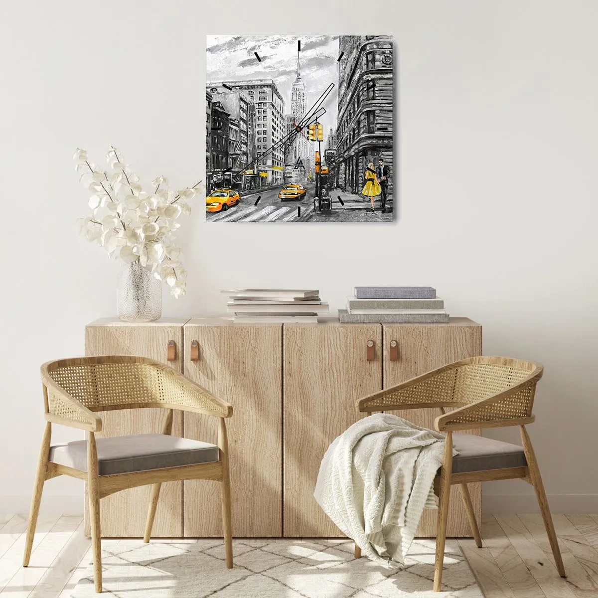 Vægur, Uret - En fortælling fra New York - 30x30 cm