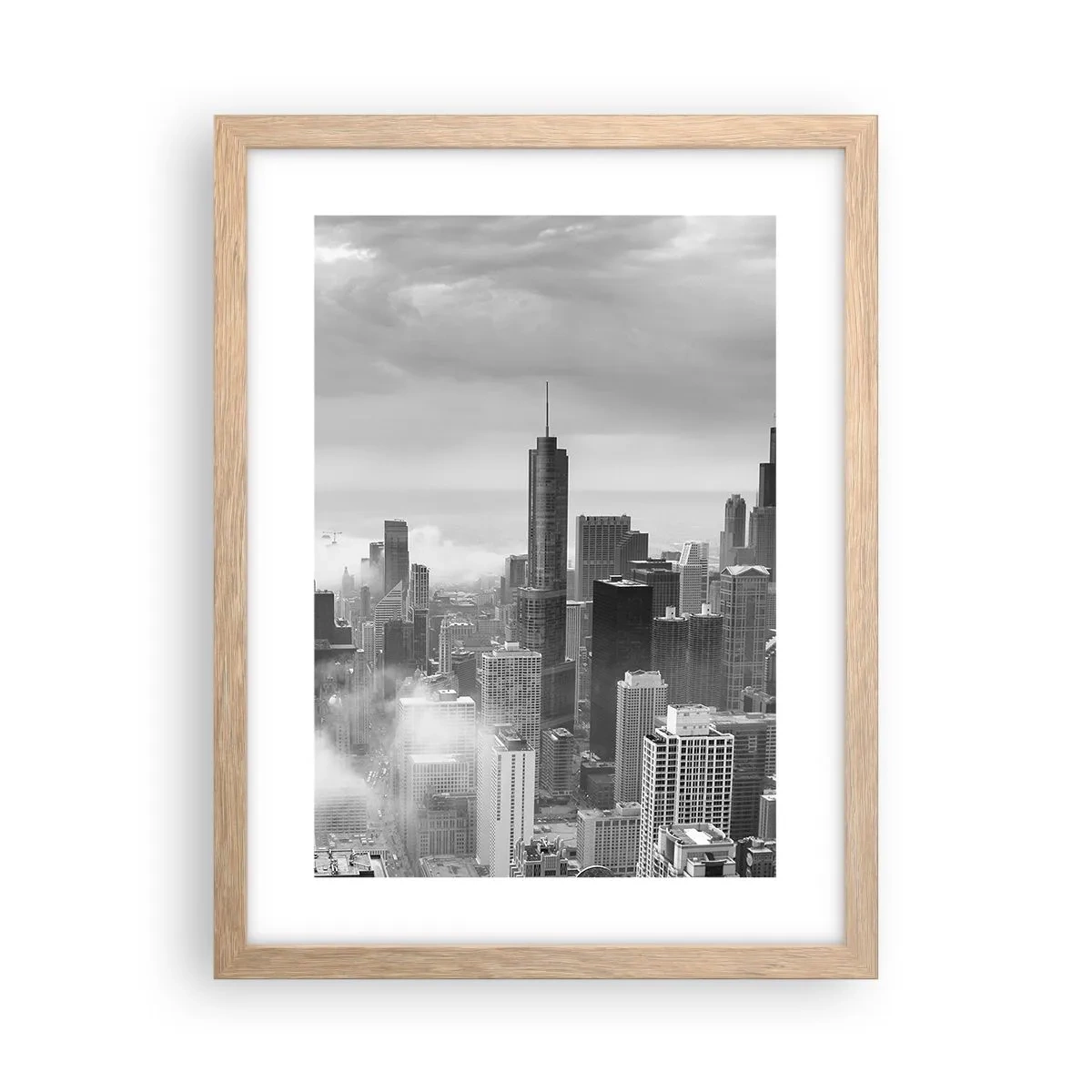 Plakat i ramme af lyst egetræ - Amerikansk landskab - 30x40 cm