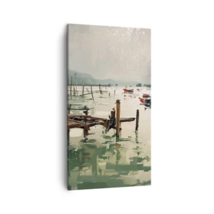 Lærredstryk - Billede på lærred - Dækket af en smeltet måne - 45x80 cm