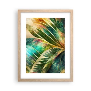 Plakat i ramme af lyst egetræ - Farver fra troperne - 30x40 cm