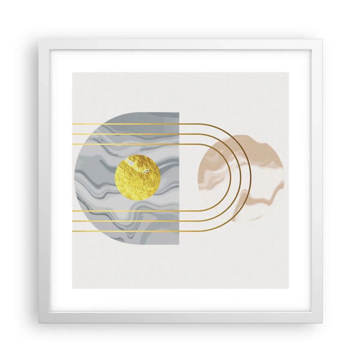 Plakat i hvid ramme - Lysstyrke og udstråling - 40x40 cm