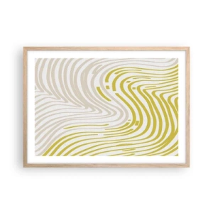 Plakat i ramme af lyst egetræ - Komposition med et blidt sving - 70x50 cm