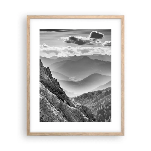 Plakat i ramme af lyst egetræ - Hele vejen til horisonten - 40x50 cm