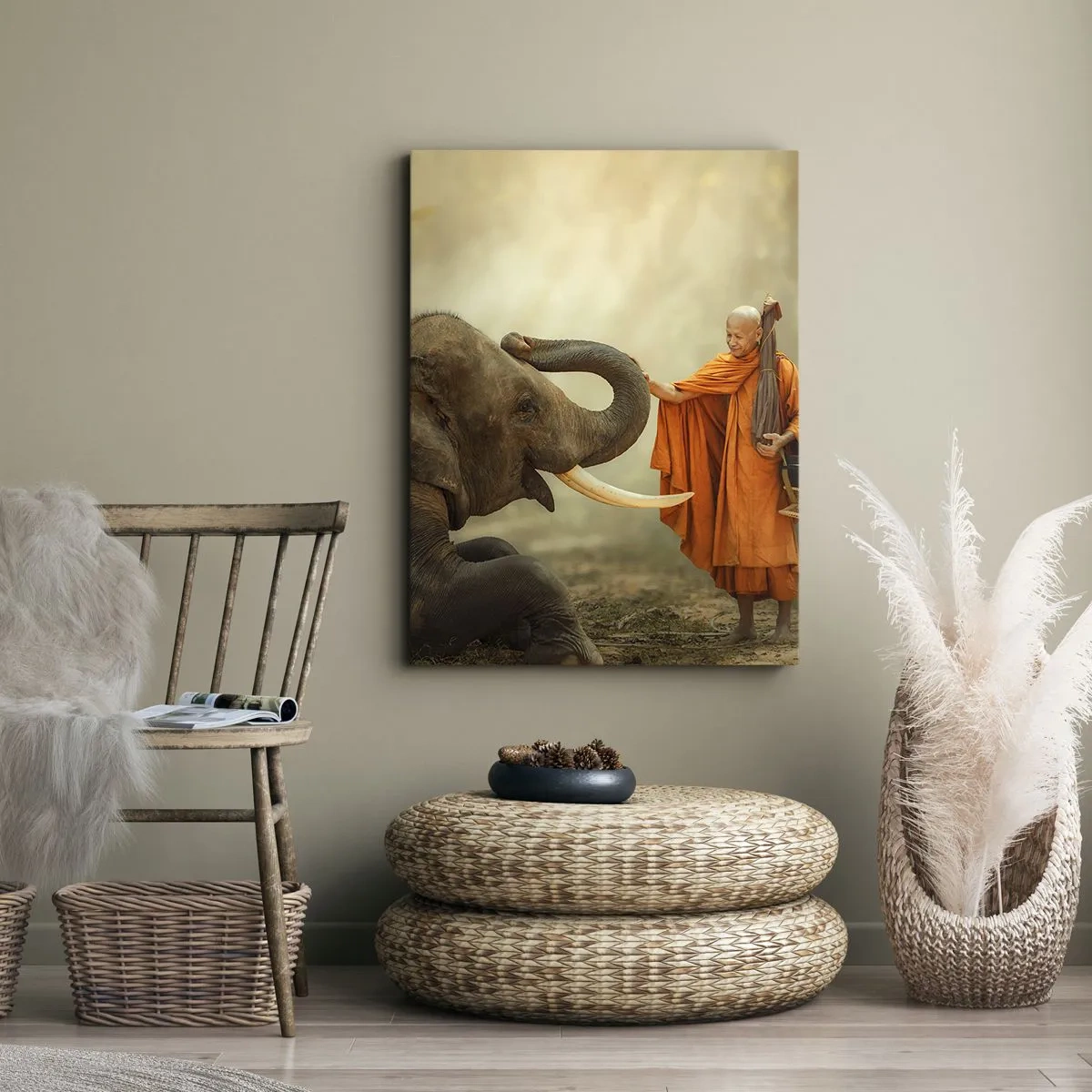 Lærredstryk - Billede på lærred - Møde på ferien - 55x100 cm