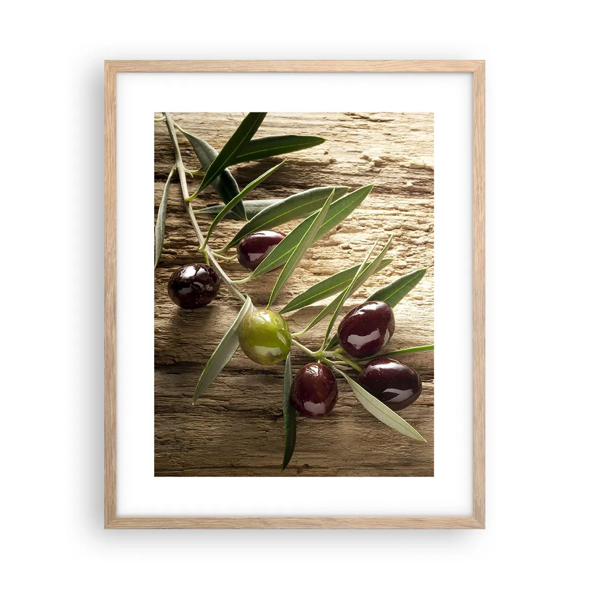 Plakat i ramme af lyst egetræ - Lige fra naturen - 40x50 cm