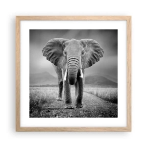Plakat i ramme af lyst egetræ - Værten byder velkommen til - 40x40 cm