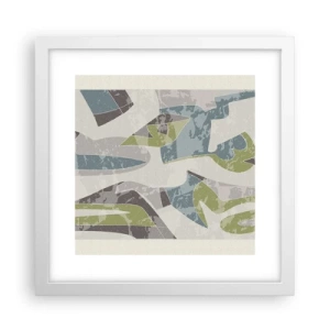 Plakat i hvid ramme - Komposition bag glas - 30x30 cm