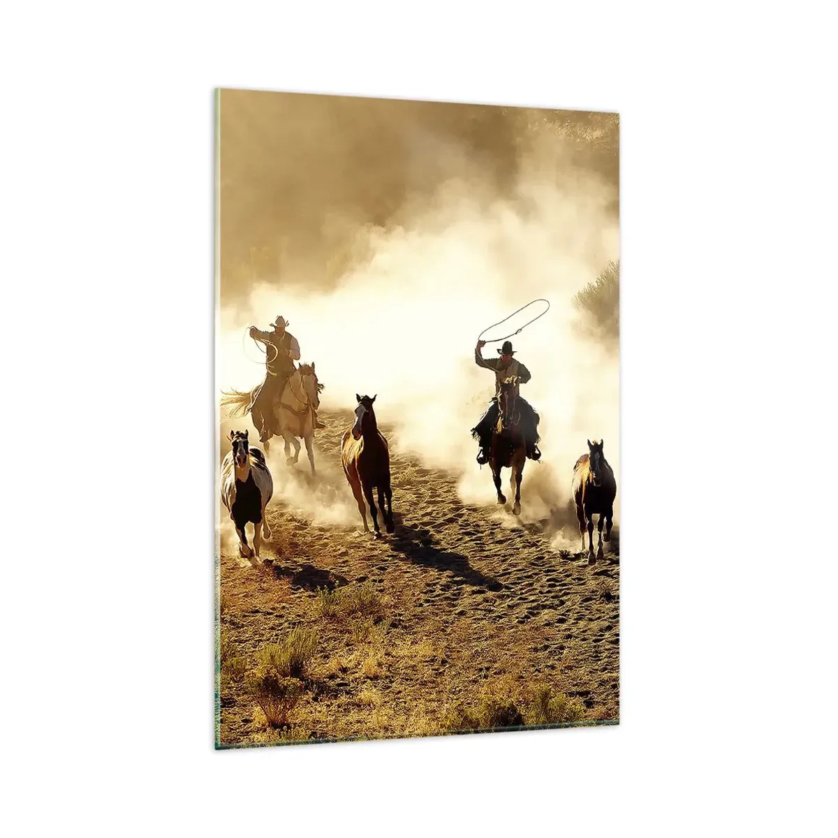 Billede på glas - Et ægte vildt vesten - 80x120 cm