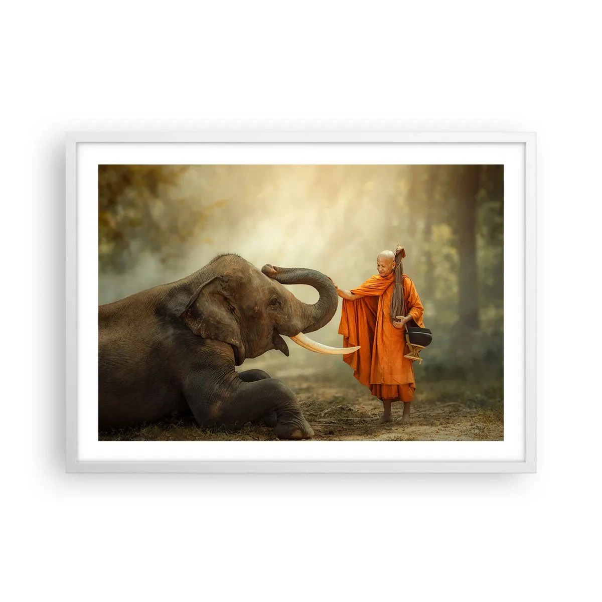 Plakat i hvid ramme - Møde på ferien - 70x50 cm