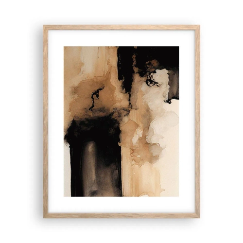 Plakat i ramme af lyst egetræ - En spændende abstraktion - 40x50 cm