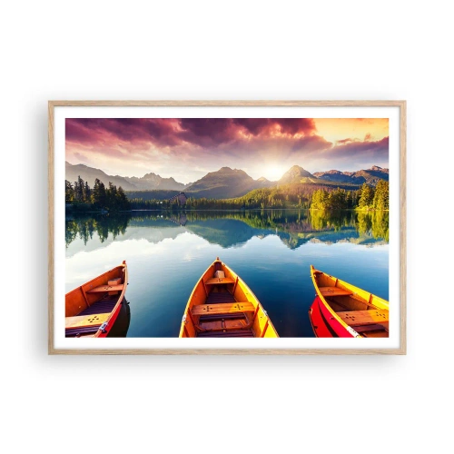 Plakat i ramme af lyst egetræ - Intet imod naturen - 100x70 cm