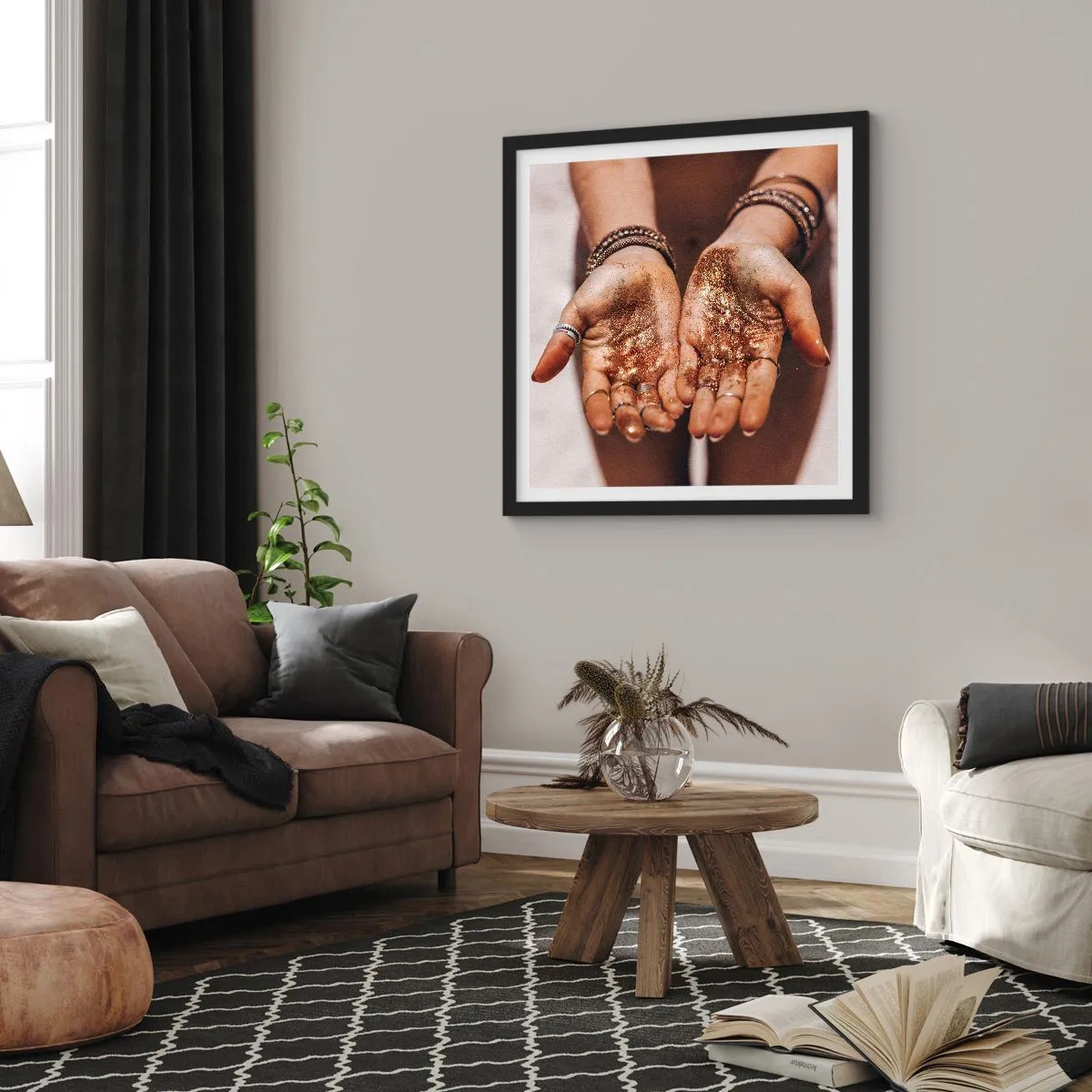 Plakat i sort ramme - En gave til dig - 50x50 cm