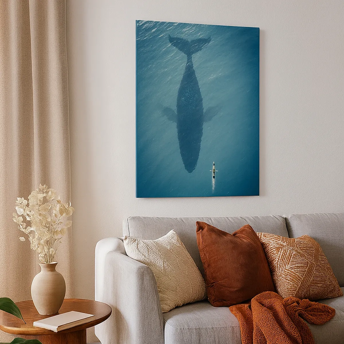 Lærredstryk - Billede på lærred - Møde på havet - 50x70 cm