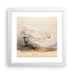 Plakat i hvid ramme - Dame på sivene - 30x30 cm