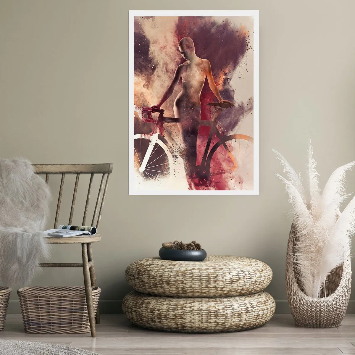 Plakat - I marmor former den cyklende sjæl - 50x70 cm