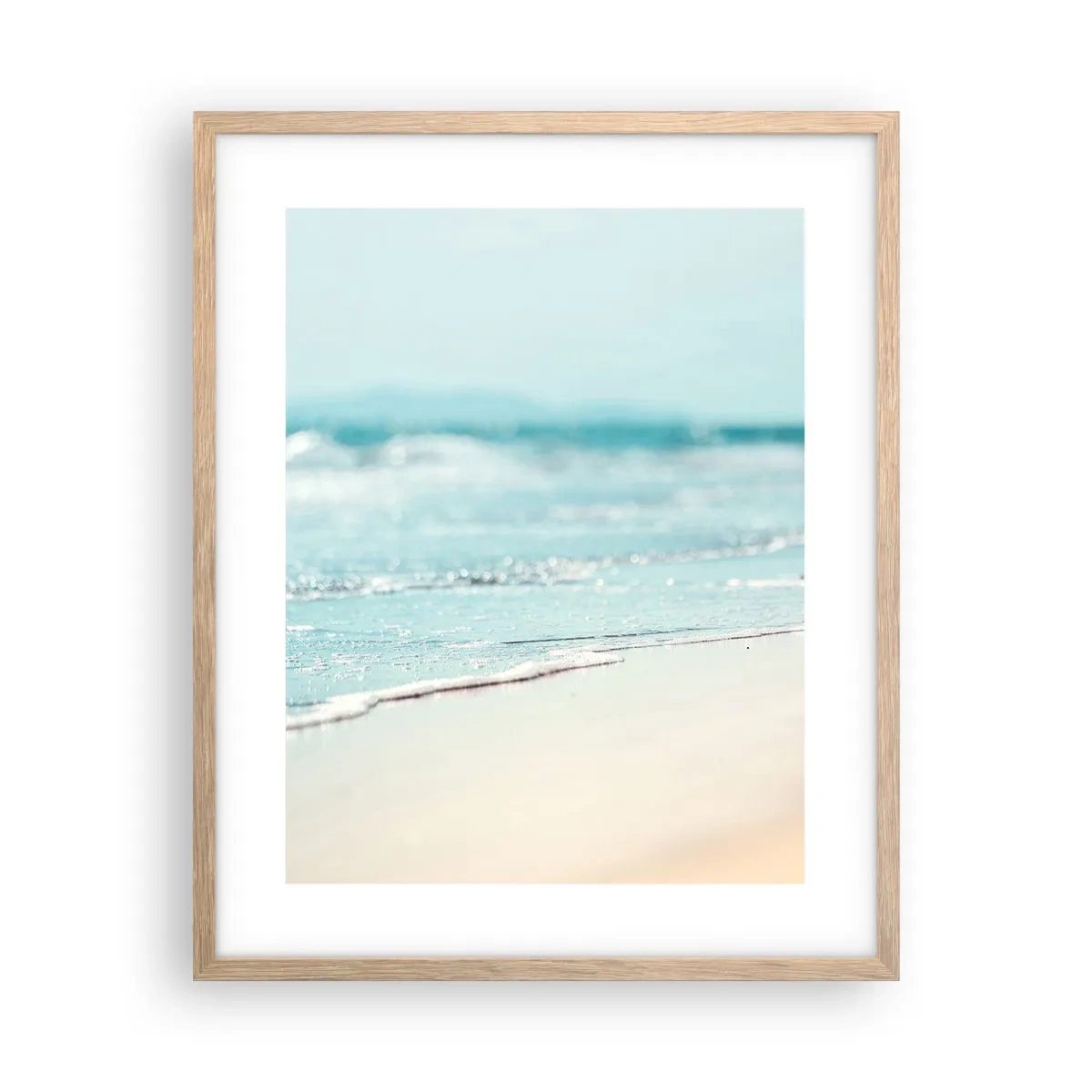 Plakat i ramme af lyst egetræ - Varme og støj - 40x50 cm