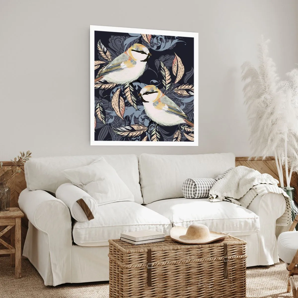 Plakat - Gul-blå espalier - 30x30 cm