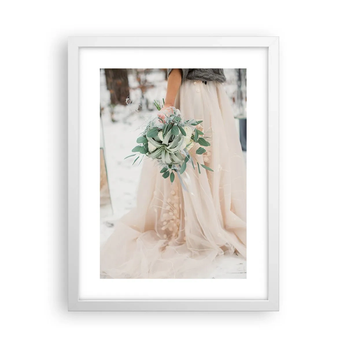 Plakat i hvid ramme - Og de levede lykkeligt til deres dages ende - 30x40 cm