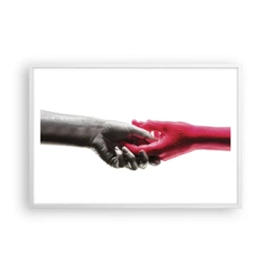 Plakat i hvid ramme - Sammen, om end forskellige - 91x61 cm