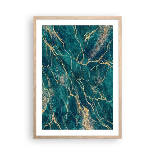 Plakat i ramme af lyst egetræ - Guldåre - 50x70 cm