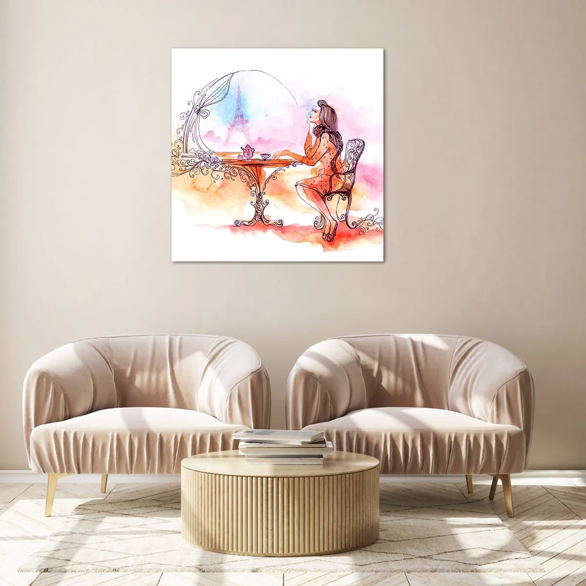 Billede på glas - Parisisk elegance - 60x60 cm